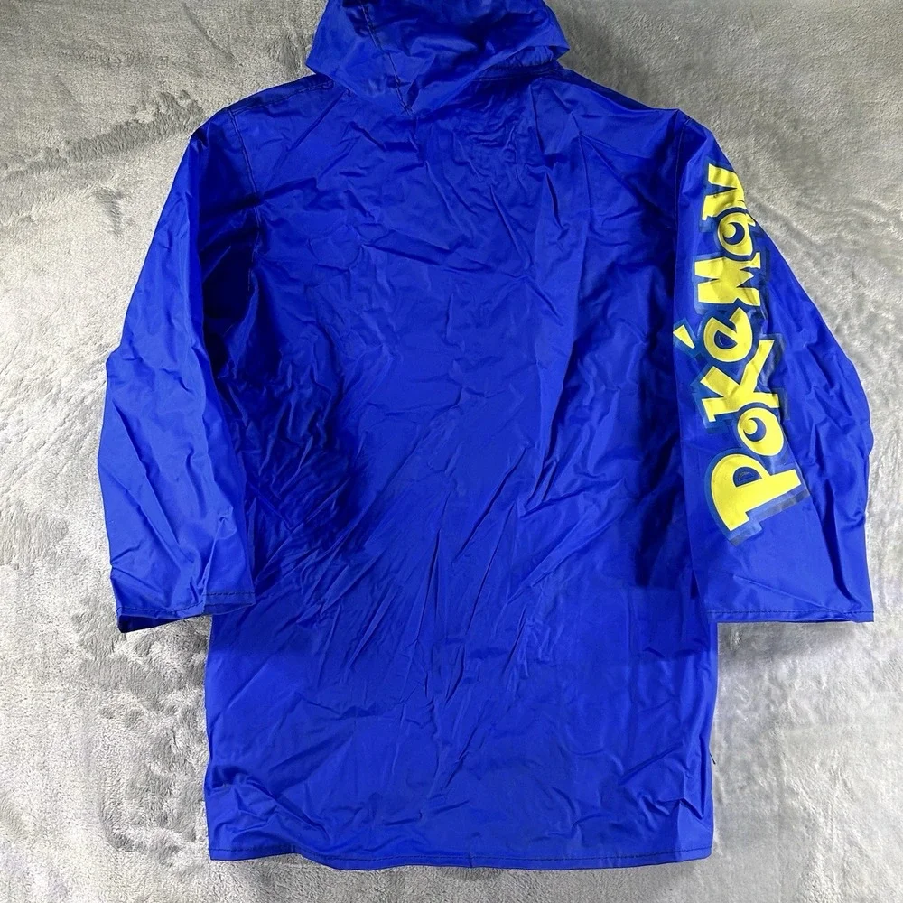 Vintage Pokemon Kids Raincoat‎ Sz 5 Rain Blue Jacket 1990's Retro Gamer READ